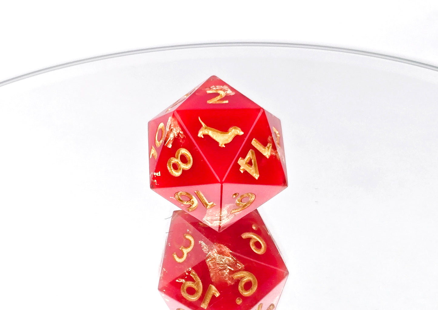 Red and Gold d20 - Dachshund Logo