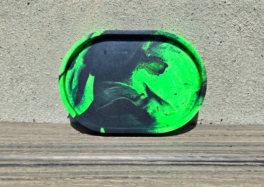 Faux Stone Utility Tray - Black and Green