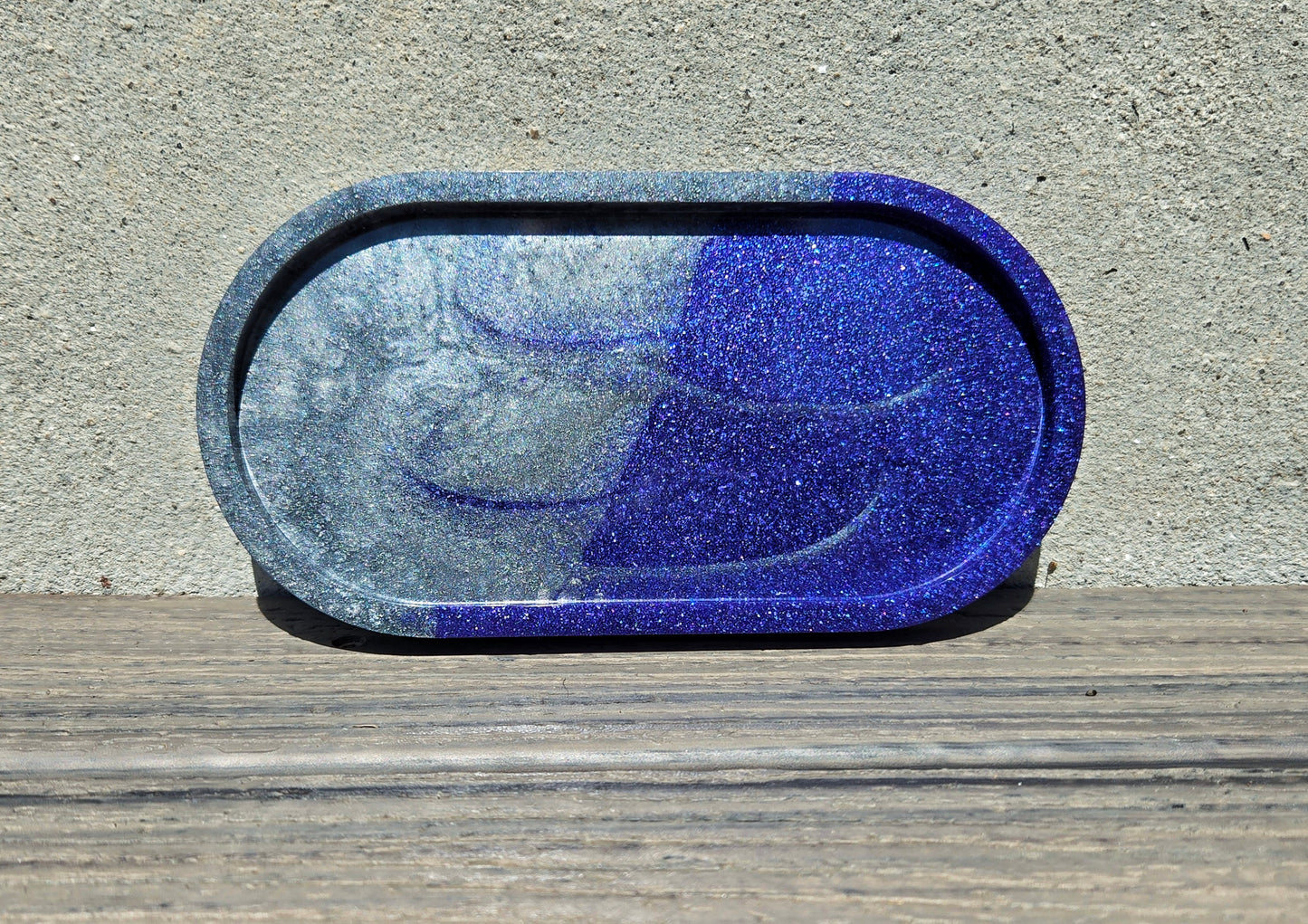 Resin Utility Tray - Purple and Silver
