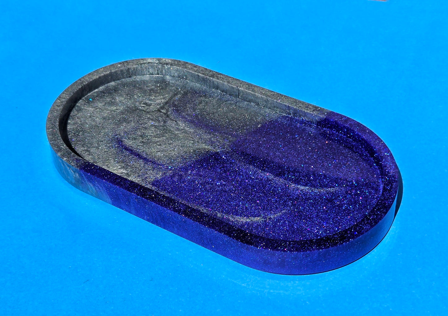 Resin Utility Tray - Purple and Silver