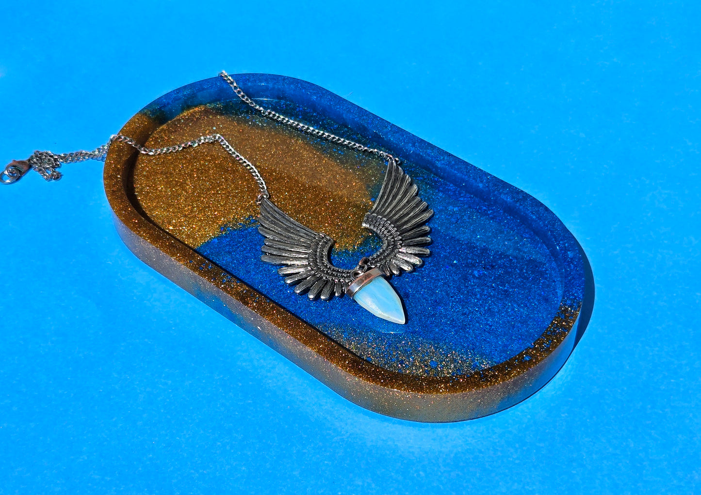 Resin Utility Tray - Blue and Gold