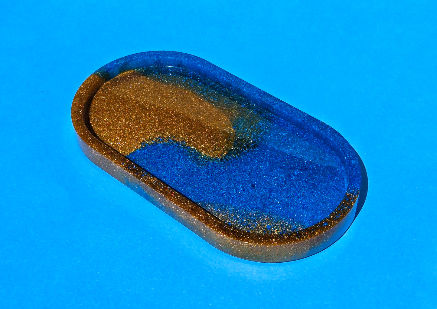 Resin Utility Tray - Blue and Gold