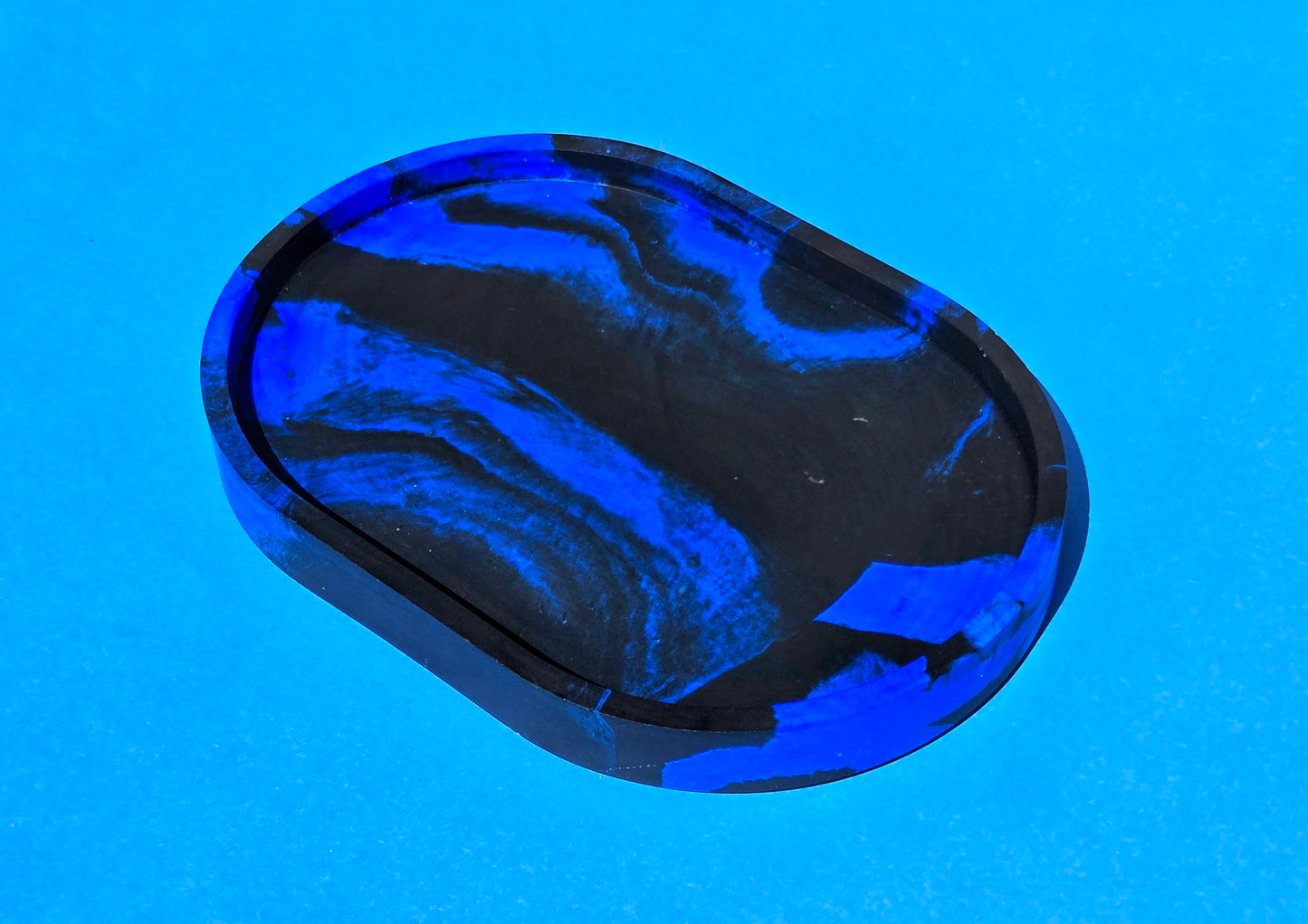 Faux Stone Utility Tray - Black and Blue