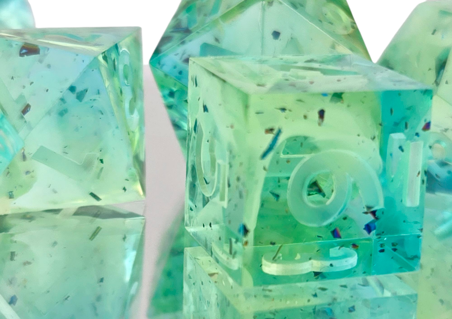 Pale Blue and Green, White Wisp Set (Unsanded, Uninked)