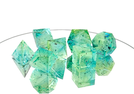 Pale Blue and Green, White Wisp Set (Unsanded, Uninked)