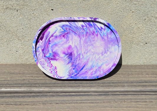 Faux Stone Trinket Tray - Purple and Blue