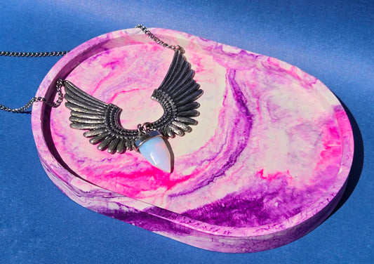 Faux Stone Trinket Tray - Pink and Purple