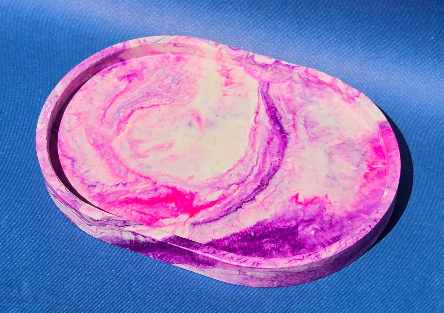 Faux Stone Trinket Tray - Pink and Purple