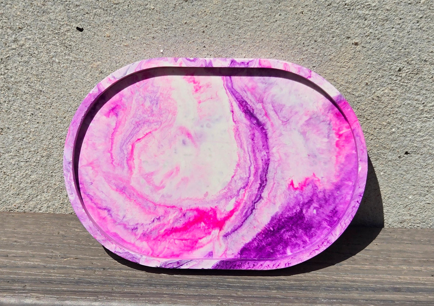 Faux Stone Trinket Tray - Pink and Purple