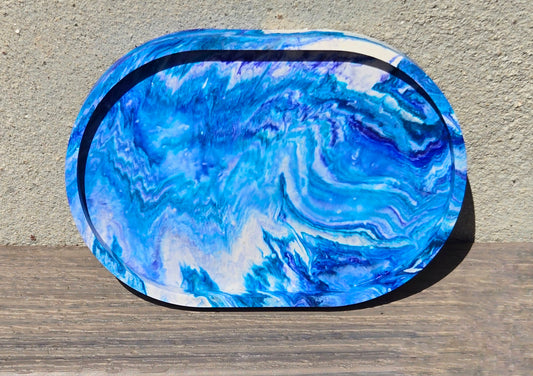 Faux Stone Trinket Tray - Blue and Purple