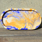 Faux Stone Trinket Tray - Blue and Tan