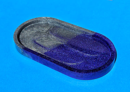 Resin Utility Tray - Purple and Silver