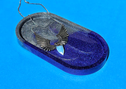 Resin Utility Tray - Purple and Silver