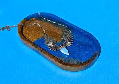 Resin Utility Tray - Blue and Gold